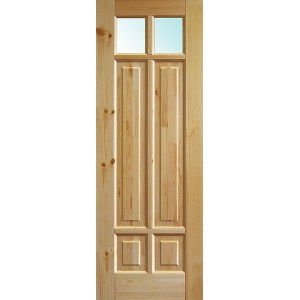 Дверь деревянная межкомнатная из массива сосны, № 6, 2 стекла
